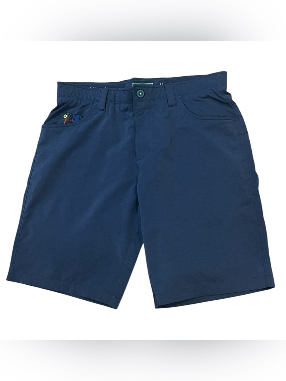 William Murray Golf Navy Flat-Front Performance Shorts 10” Inseam Waist 32